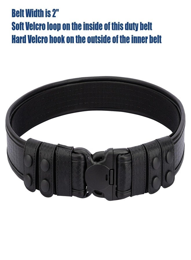 Dotacty Basketweave Duty Belts Police Law Enforcement Sheriff Security Work 2" Outer Belt w/Loop Liner Tri-Release Buckle 4 Keepers 1.5" Hook Underbelt M - Image 2